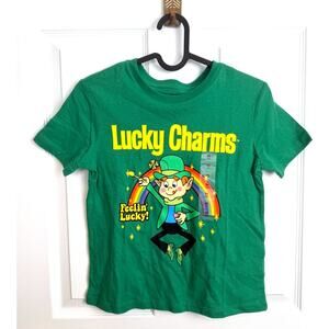 Lucky Charms Leprechaun Graphic TShirt Kids Medium 8 Green Feelin’ Lucky Tee Y2K